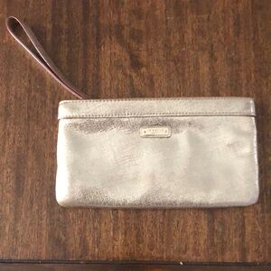 Kate Spade Gold Wristlet Clutch